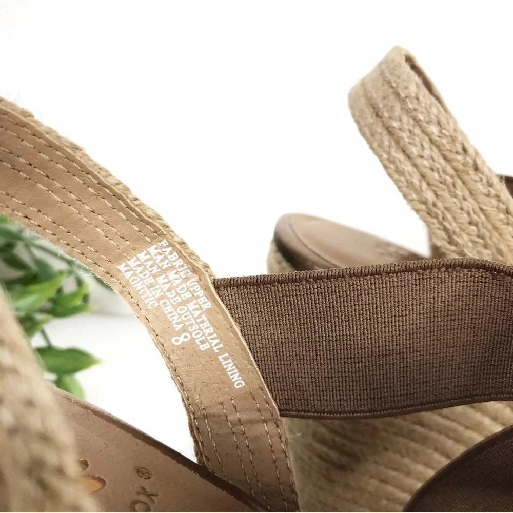 STITCHFIX YELLOW BOX Link Metallic Espadrille Wedge Sandals 8
